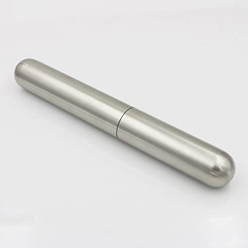 Stainless Steel Cigar Tube，Holder Airtight Portable Travel Cigar Case-1Pack(Silver)