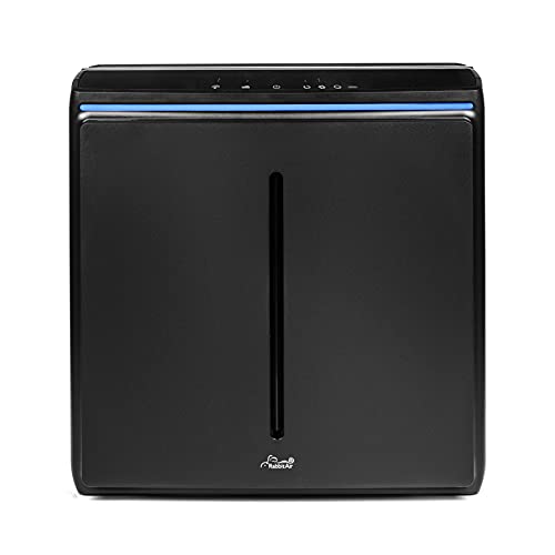 Rabbit Air A3 SPA-1000N Ultra Quiet HEPA Air Purifier, 6 stage filtration, Wall Mountable, For Large Rooms, Removes Airborne Allergens, Smoke, Dust, Mold, & VOCs (Black, Odor Remover Filter) Accessories