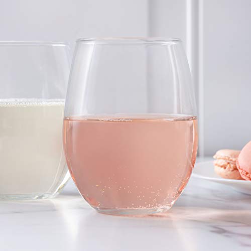 Amazon Basics Stemless Wine Glasses (Set of 4), 15 oz