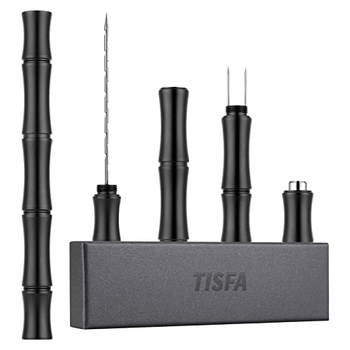 TISFA Cigar Draw Enhancer Tool, 3-in-1 Cigar Punch Set with Draw Enhancer Cutter and Twin Nubber, Ultra Sharp Stainless Steel Punch Cigar Cutters (Black) accessories