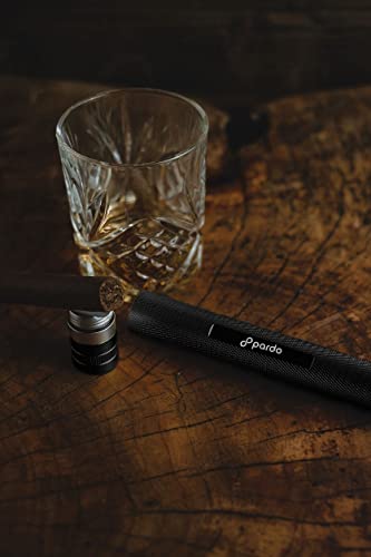 Pardo Cigar Punch 3 in 1 Cigar Tool Consists of Air Tight & Smell-proof Cigar Case Tube, Cigar Draw Enhancer Tool & Cigar Stand - Metalic Multitool Kit Perfect Draw Cigar Tool - Ideal Gifts for Men