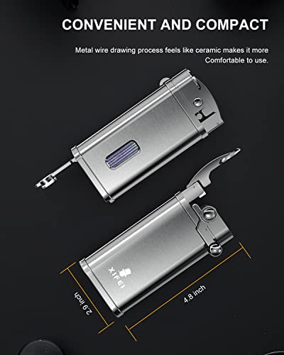 XIFEI Cigar Lighter Jet Flame Refillable Butane Lighter with Cigar Punch