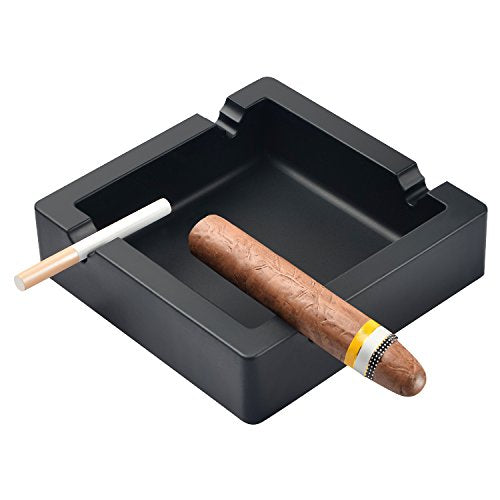 OILP Cigar Ashtray Big Ashtrays for Cigarettes Outdoors Large Black 4 Dual-use Rest Unbreakable Silicone Cigar Cigarette Ashtray for Patio/Outside/Indoor/Home Decor