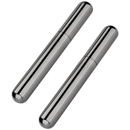 Linkidea Cigar Case Tube, 2 Pack Stainless Steel Portable Carrying Cigar Box, Single Cigar Holder for Travel (Dark Grey)