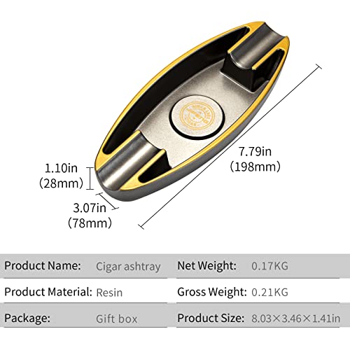CIGARWONG Cigar Ashtray with 2 Cigar Holder Portable Travel Ashtray Unique for Outdoors Indoors