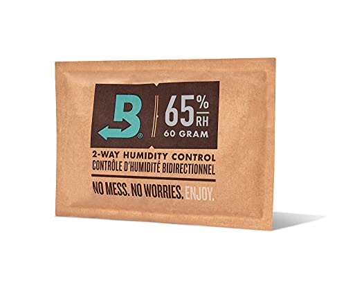 Boveda 65% Two-Way Humidity Control Packs For Up to 25 Items – Size 60 – Single – Aging & Long-Term Storage in Plastic & Wood Boxes – Moisture Absorber – Humidifier Pack – Individually Wrapped