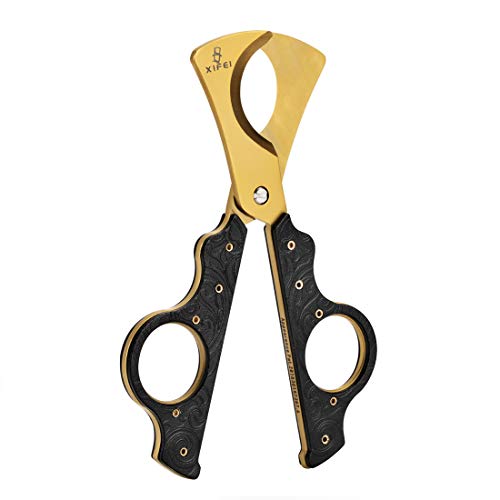 XIFEI cigar cutter high-end bronze carved design hand-held cigar scissors