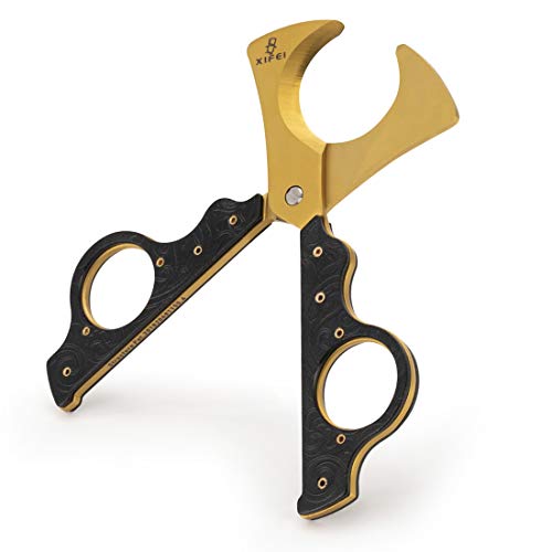 XIFEI cigar cutter high-end bronze carved design hand-held cigar scissors