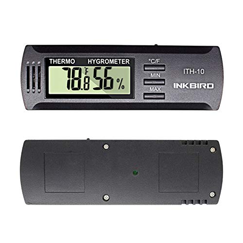 Inkbird ITH-10 Digital Thermometer and Hygrometer Temperature Humidity Monitor Humidor Guitar Ukulele Mason Jar.