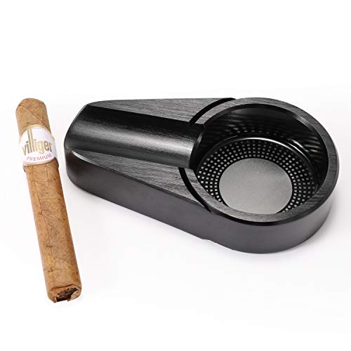 CiTree Cigar Ashtray, Cigar Travel Ashtray, Metal Ashtray (Black)