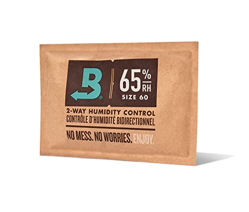 Boveda 65% Two-Way Humidity Control Packs For Up to 25 Items – Size 60 – Single – Aging & Long-Term Storage in Plastic & Wood Boxes – Moisture Absorber – Humidifier Pack – Individually Wrapped