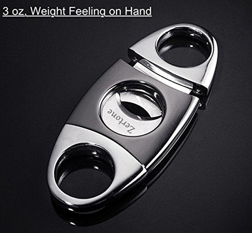 Cigar Cutter Guillotine Stainless Steel Double Blade, 23mm Max. Cigar Diameter Guillotine Cigar Cutter (Gun Color)