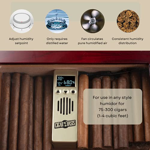 Cigar Oasis Excel 3.0 Electronic Humidifier for 100-300 Cigar Capacity Humidors - The Original Set It and Forget It Cigar Humidifier for Any Style Cigar Humidor