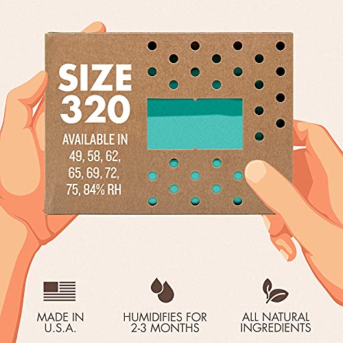 Boveda 72% Two-Way Humidity Control Packs For Wood Humidifier Boxes – Size 60 – 4 Pack – Moisture Absorbers – Humidifier Packs – Hydration Packets in Resealable Bag