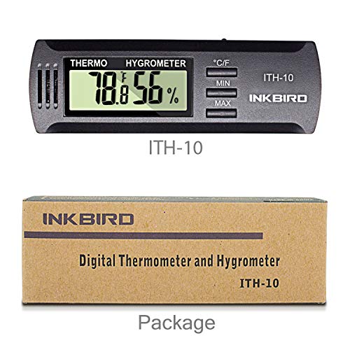 Inkbird ITH-10 Digital Thermometer and Hygrometer Temperature Humidity Monitor Humidor Guitar Ukulele Mason Jar.