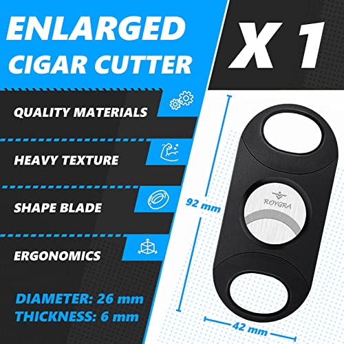 roygra Cigar Cutter Set, Enlarge Guillotine, Guillotine, Enlarge V-Cut, Cigar Punch - 4 Pack