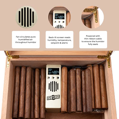 Cigar Oasis Excel 3.0 Electronic Humidifier for 100-300 Cigar Capacity Humidors - The Original Set It and Forget It Cigar Humidifier for Any Style Cigar Humidor