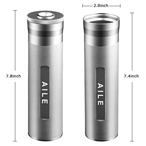 AILE Cigar Stainless Steel humidor Silver Travel Cigar case Tube for 3 to 4 Cigars, Portable Cigar case, Cigar Hygrometer, Great Gift for Lover