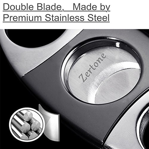 Cigar Cutter Guillotine Stainless Steel Double Blade, 23mm Max. Cigar Diameter Guillotine Cigar Cutter (Gun Color)